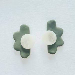 Green Flower Earrings